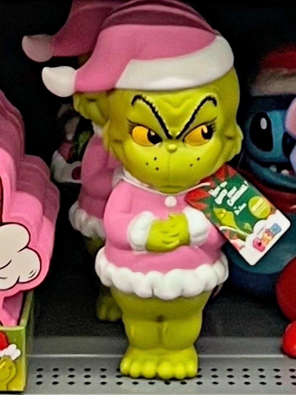 Dr. Seuss Grinch Pink Blow Mold Decorative Figurine